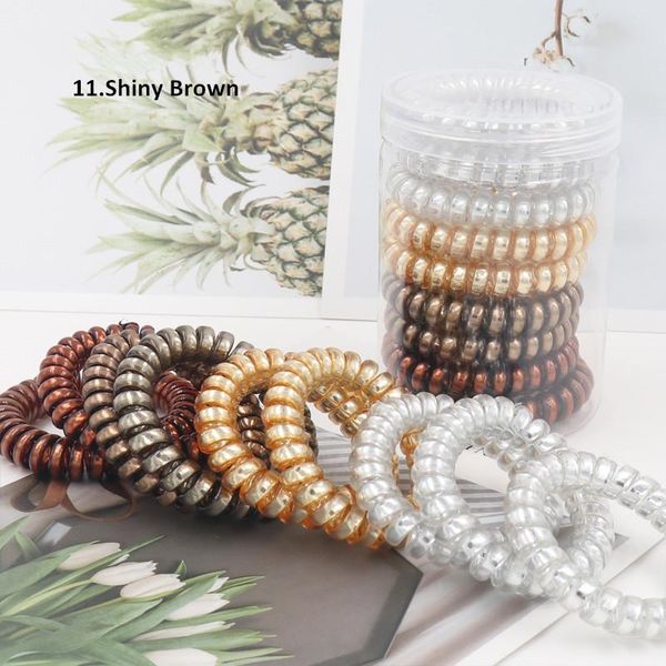 

большие толстые пластиковые эластичные волосы веревки многоцветные телефонные проволоки резиновые ленты личности подарок для женщин растягив, Silver