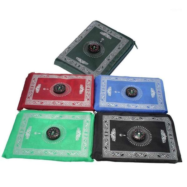 

carpets ramadan portable waterproof muslim prayer mat rug carpet with compass retro pattern islamic holiday decoration gift pocket1