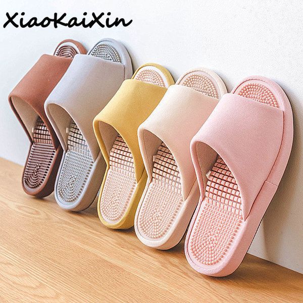 

3d acupoint массаж тапочки для мужчин женщины cottonlinen пущей обуви 2019 лето indoor / outdoor покрытие толстого дно тапочек y200423, Black