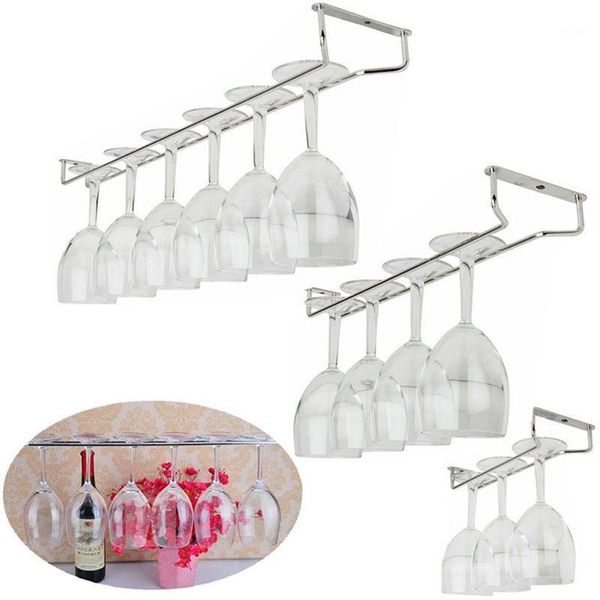 

ice buckets and coolers 2021 arrival wine glass rack stemware holder under cabinet chrome home bar pub 27/35/55cm1