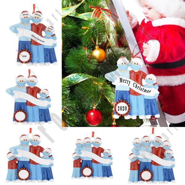 

pvc greetings pendant ornament decoration diy name family of 6 resin christmas decors pandemic dhc2287