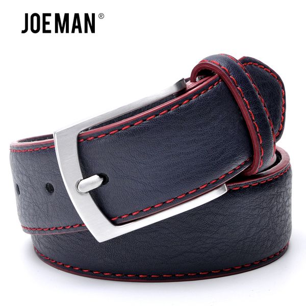 

men leather belt casual pin buckle belt dark blue color men's belts cummerbunds ceinture homme 201106, Black;brown