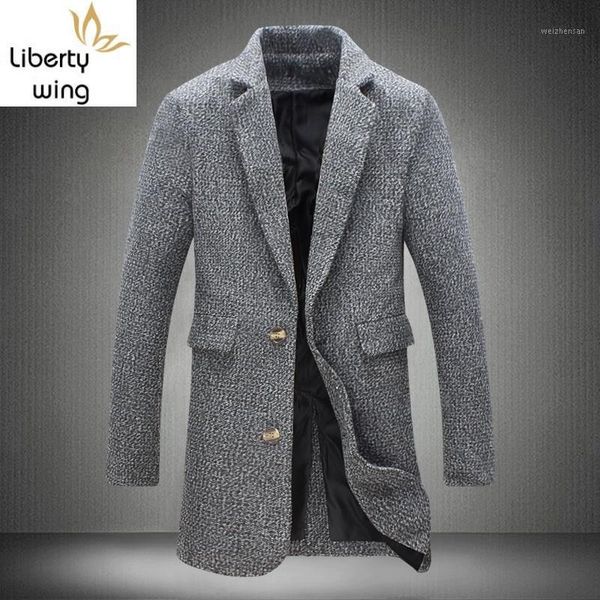 

brand new korean long sleeve single breasted lapel male slim fit woolen fashion streetwear medium length coats plus size1, Black