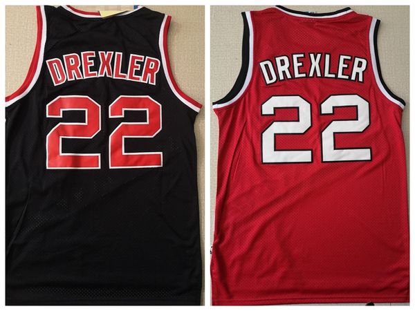 

mens clyde 22 drexler portland trail blazers hardwoods classic basketball jersey 01, Black;red