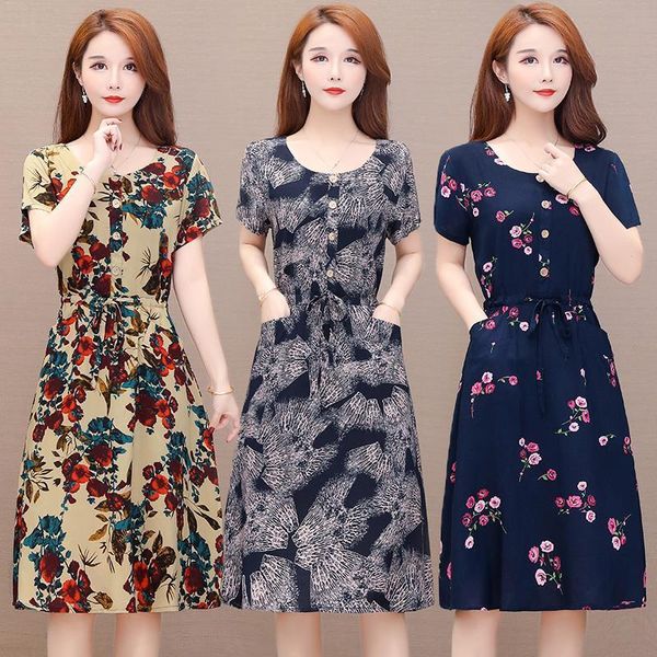 

plus size 7xl casual dresses women summer dresses casual print vintage long dress loose maxi sundress robe vestidos, Black;gray