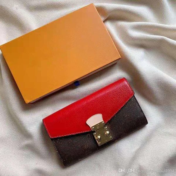 

designer classic fashion bag selling woman's large wallet card, Red;black