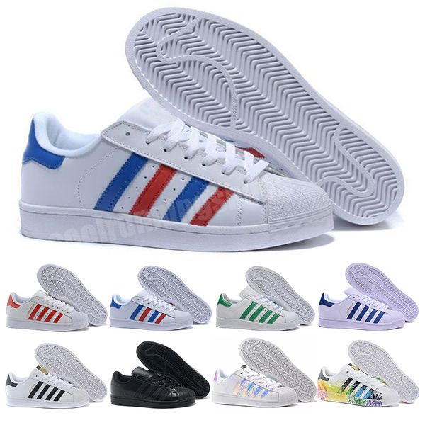 

2020 stars white black pink blue gold superstars 80s pride sneakers super star women men sport running shoes eu 36-45, White;red