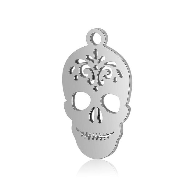 

5pcs lot 100 stainless steel religious charms vnistar skull charms making jewelry charms connextors for bracelets wholesale bbynls bdehome, Bronze;silver