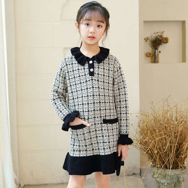 

sle 2020 new foreign girl's autumn thousand bird lattice drs sub set two piece sweater s91q, Red;yellow