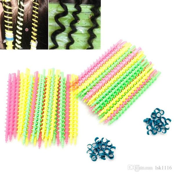 

16/28/32pc plastic long styling barber salon tool hairdressing spiral hair perm rod small
