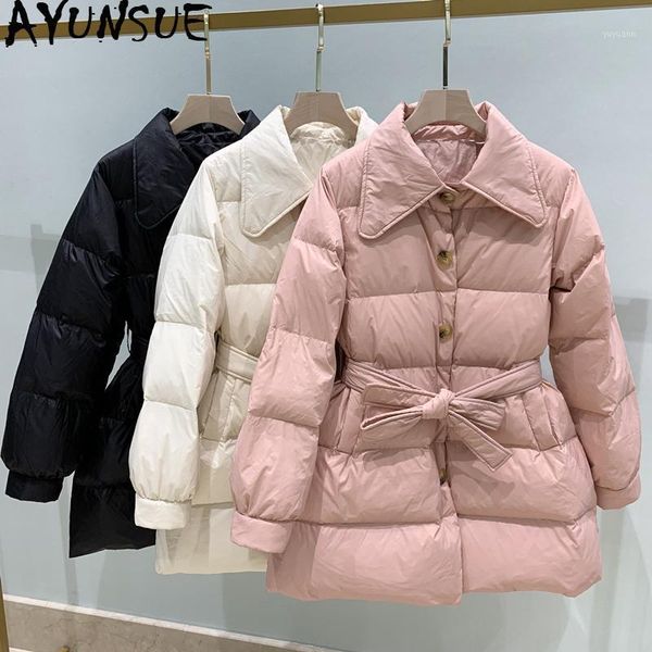 

ayunsue 2019 winter coat women korean 90% duck down jacket puffer womens coats winter light doudoune femme hiver kj37191, Black