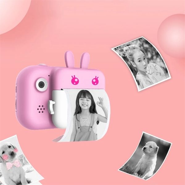 

lcd display 1080p hd diy instant digital mini camera child camera automatically print black and white ps kids christmas gift 201224