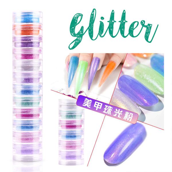 

nail glitter 6/12 mixed color art acrylic 3d highlight loose powder sequins set diy, Silver;gold