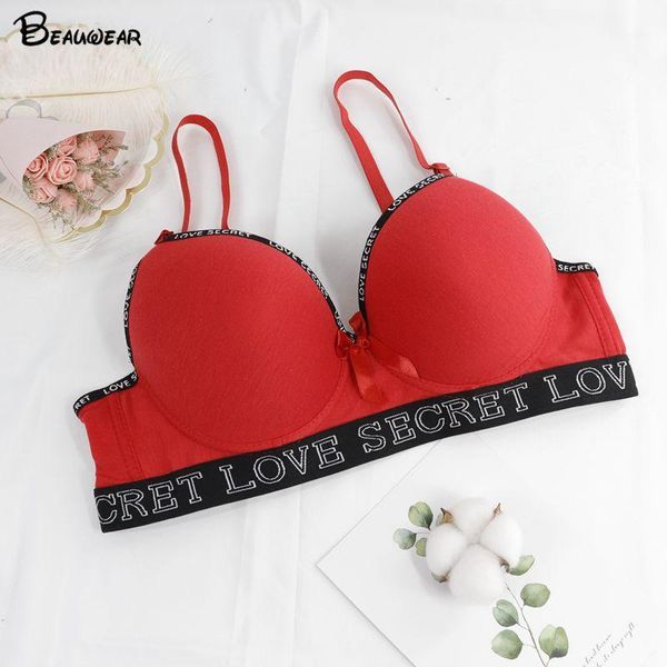 

beauwear letters printing bras women's lace bra underwire bra comfortable cup underwear ladies brassiere lingerie1, Red;black