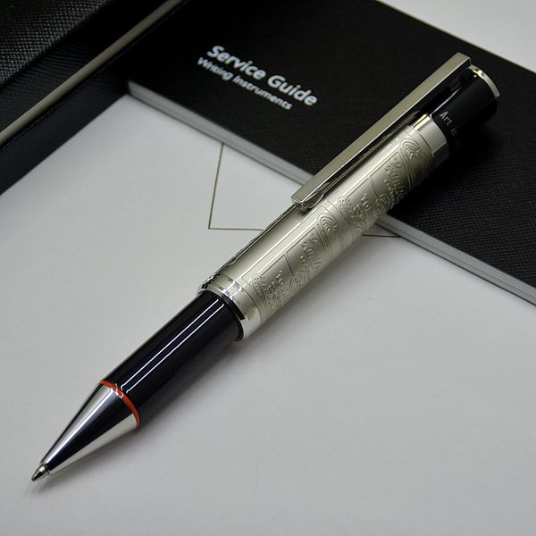 

6 colors fine reliefs barrel ballpoint pens office stationery smooth writing promotion pen ( no box ), Blue;orange