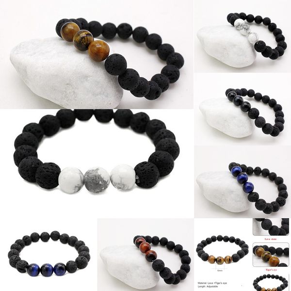 

lava energy new chakra fashion 10mm bracelets healing balance black beads bracelet for men prayer stretch tiger eye stone yoga jewelry