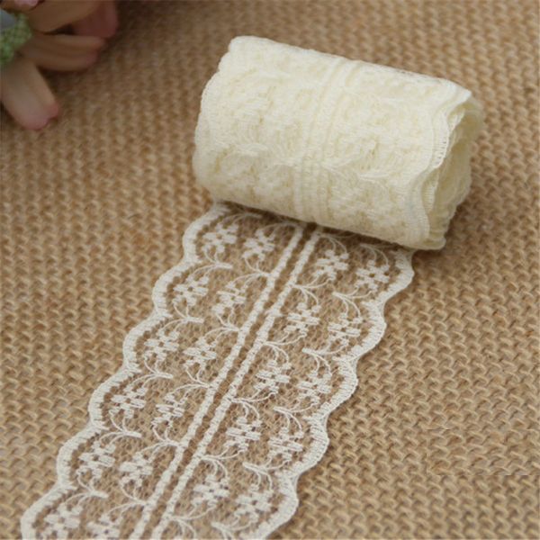 

10m/lot 4.5cm ribbon lace trim fabric rustic wedding decoration handcrafted embroidered sewing clothes dress diy material