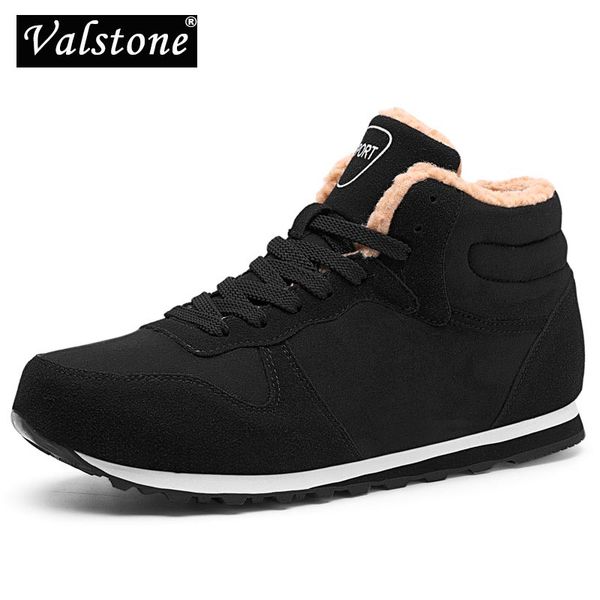 

valstone winter men boots casual plush women high-shoes lace-up breathable couple footwear 2022 brand quality flats, Red;white