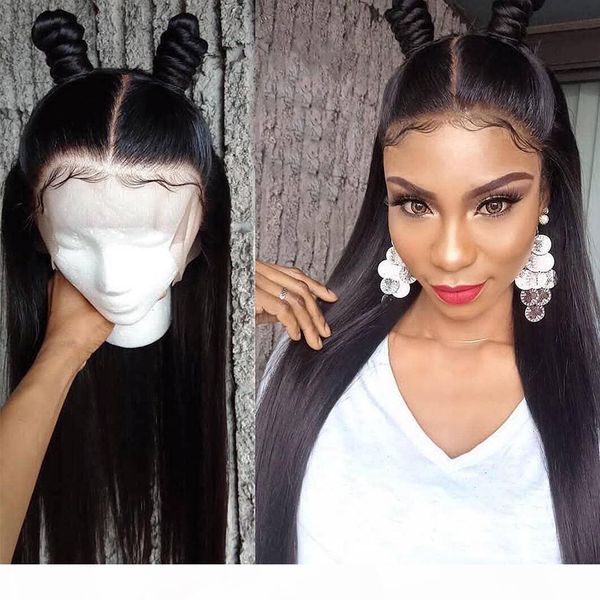 

360 фронтальных полного шнурок человеческих волос парики pre щипкового lacefront необработанного virgin бразильского straight glueless 360 п, Black;brown