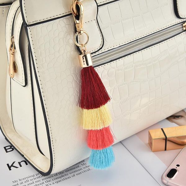 

1pcs fashion 4 layer silk tassels fringe diy jewelry garments decorative supplies key chain handbag pendant crafts tassel trim h sqcmtw