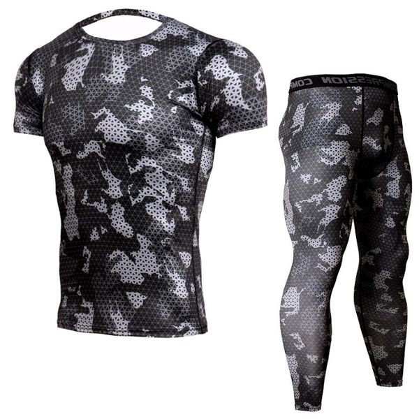 

running sets men's thermal underwear winter long johns 2 piece sports suit male compression leggings quick drying t shirt sleeve joggin, Black;blue