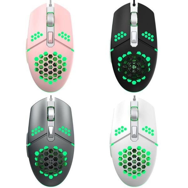 

mice 2000dpi rgb led gaming wired usb mouse fan lightweight honeycomb hollow-out