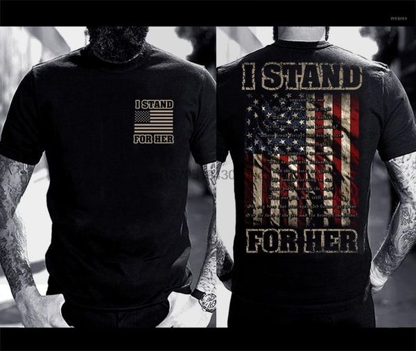 

i stand for her' patriotic nation american flag t shirt1, White;black