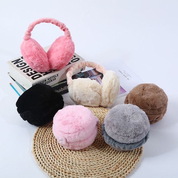 

6 pcs/lot winter warm earmuffs large plush earmuffs for women 6 different colors 2020 new design, Blue;gray