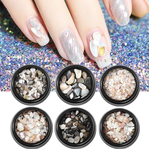 

nail art decoration nail sticker natural shell gem nail rhinestone decor, Silver;gold