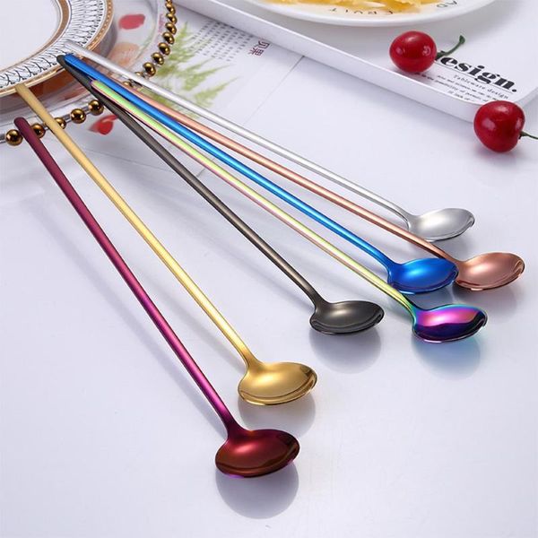 

stainless steel stirring spoon dig spoon with long handle for bar mug coffee cup