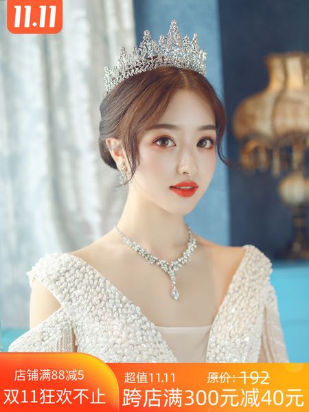 

mengyao bride crown silver crystal flower new korean ceremony classic luxury romantic wedding headdress