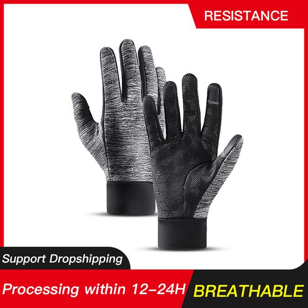 

guantes men' thickened waterproof autumn winter warm windproof hiiking cycling bike gloves ship, Blue;gray