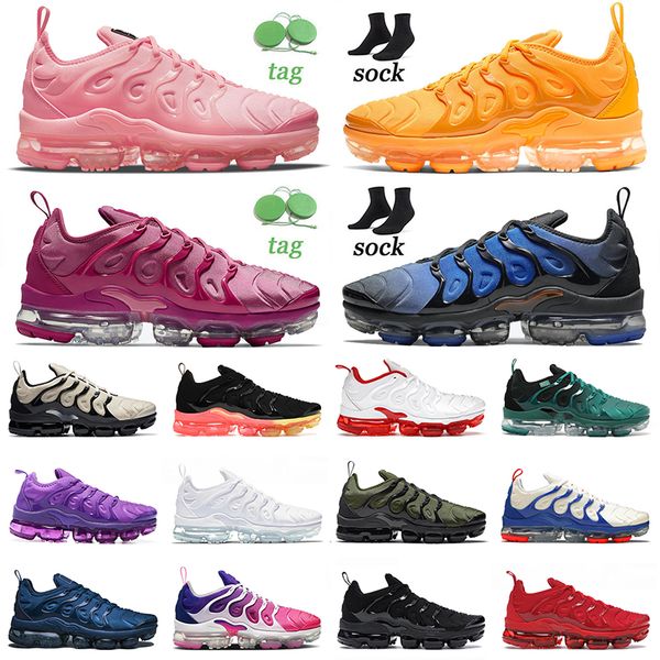 

2022 new fashion tn plus running shoes bubblegum university gold magenta knicks vibes light bone hyper royal navy blue coquettish purple men, White;red