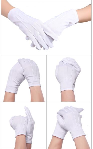 

factoryhwcxrib etiquette gloves formal three 10pairs elastic white tuxedo honor guard parade santa inspection guantes