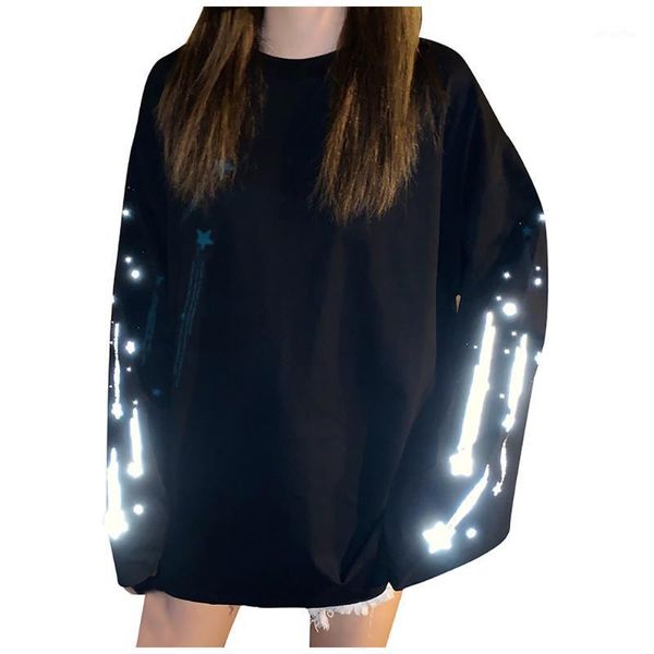 

blouse body reflective shirt women spring cotton streetwear cloth long sleeve letter print clothes for blouse pullover #111, White