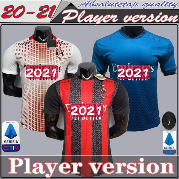 

player version 20 21 ac milan soccer jerseys 2020 2021 ibrahimovic tonali paqueta football shirt 120th anniversary bennacer rebic romagnoli, Black;yellow
