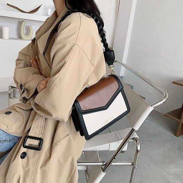 

fashion hit-color women's shoulder bag pu leather 2020 new envelope style female crossbody bags with 110cm chain shoulder strap