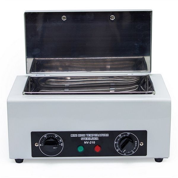 Nagelsterilisator NV-210 Trockenhitzesterilisation Hochtemperatur-Desinfektionsbox für Maniküre-Salonausrüstung Nagelmetallwerkzeug