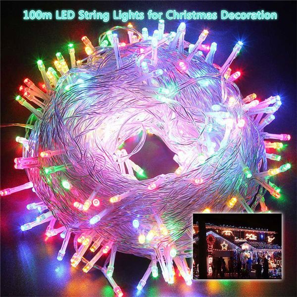 

10m 20m 30m fairy string lights led strings solid & flashing colors led lamp chains party wedding festival led rave toys e121607
