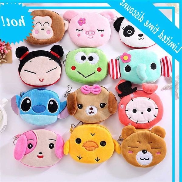

cartoon round zero cute animal key coin bag small purse gift