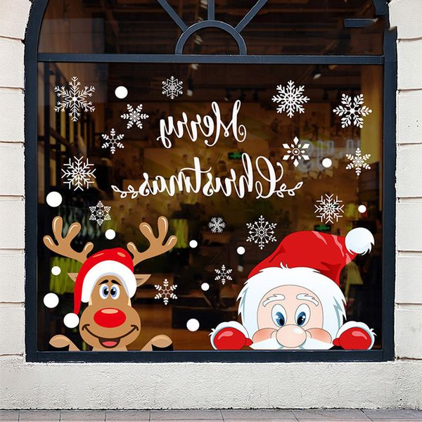 

double-sided static window glass christmas pvc self-adhesive wall stickers xmas decorationnew