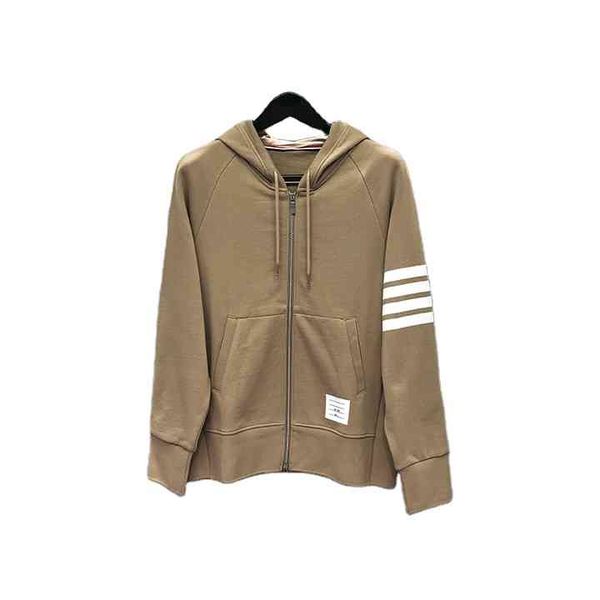 

tb thom classic khaki loopback 4-bar pullover hoodie men custom factory wholesale sweatshirt, Black