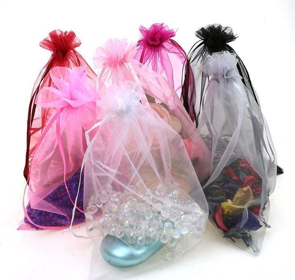 

100pcs / lot 7x9cm organza bags jewelry packaging bags wedding gift bag drawstring jewellery pouch bbyqwex cxj_love