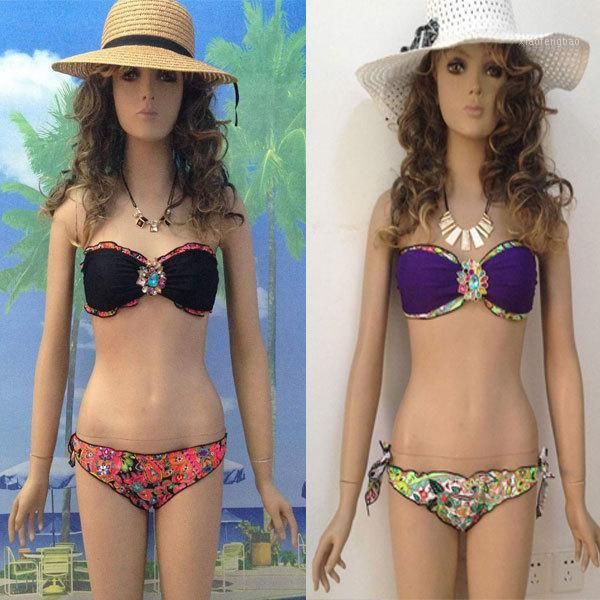 

2 color fiesta bandeau bikini s,,l 4f4242 swimwear new arrival bikinis strappy for women, White;black