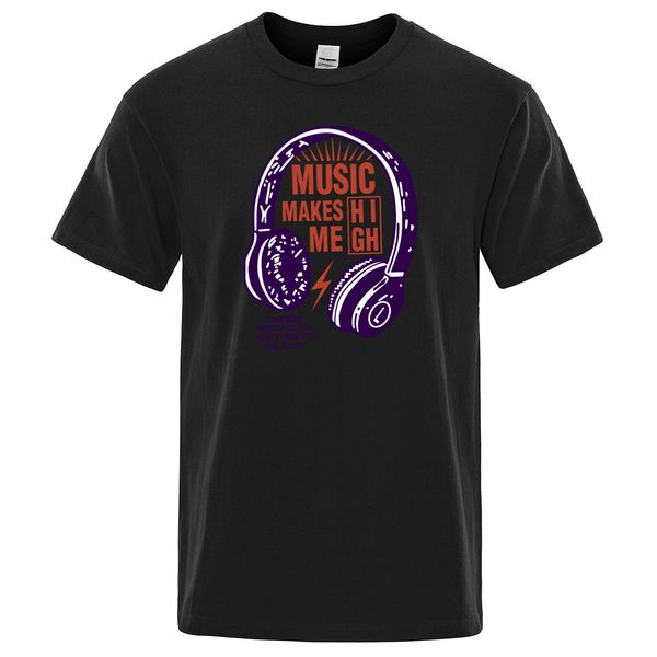 

mens summer прохладный мужчины музыка делает me high headset tshirt для повседневный streetwear tops марка спорта толстовка с капюшоном hood