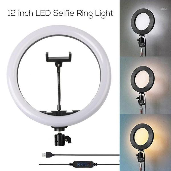 

flash heads 30cm led selfie ring light 12 inch with stand studio pography dimmable po fill tripod for smartphone makeup1