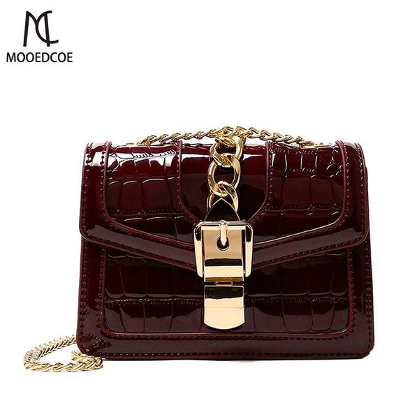 

mooedcoe плечо сумки для женщин 2020 luxury crocodie женской моды сумки цепь кожа crossbody сумки