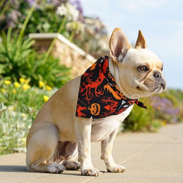 

halloween dog cat bandana collar scarf pet dog accessories neckerchief small large dogs bibs cotton pet tie grooming wmtdea