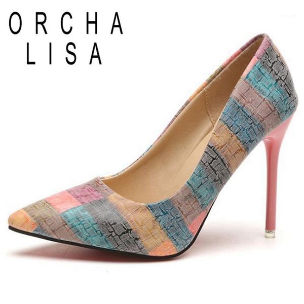 

dress shoes orcha lisa woman spring autumn concise pumps pointed toe 10cm thin high heels slip on large size 35-42 black elegant party c1847
