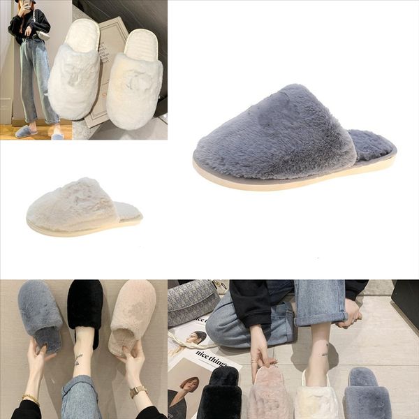 

3phgi lifelike teddy dog women plush bedroom winter warm soft plush fur minion sole shoes slipper couples home ladies indoor slippers slip, Black